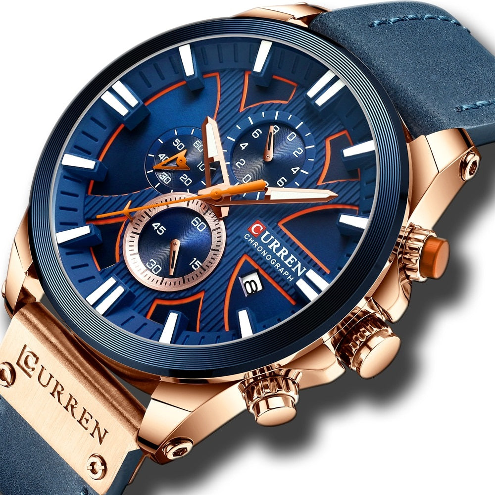 Ceas Barbatesc Curren 8346 – Quartz, Analog, Curea din Piele, 3ATM, Calendar Complet, Stil Business & Casual+Cutie cadou