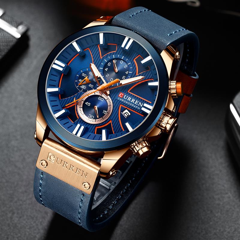 Ceas Barbatesc Curren 8346 – Quartz, Analog, Curea din Piele, 3ATM, Calendar Complet, Stil Business & Casual+Cutie cadou
