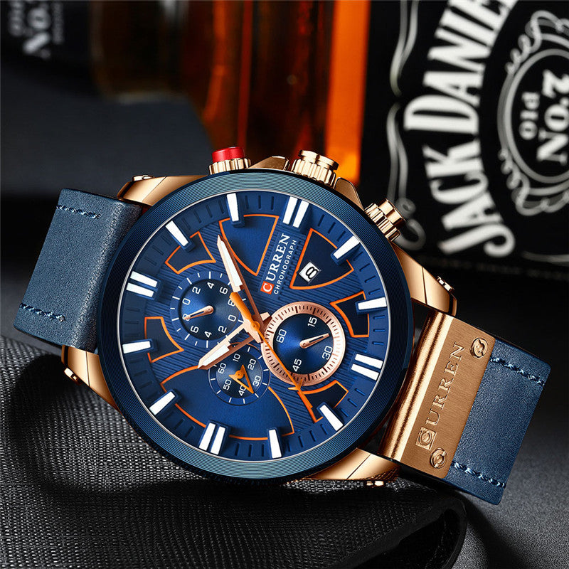 Ceas Barbatesc Curren 8346 – Quartz, Analog, Curea din Piele, 3ATM, Calendar Complet, Stil Business & Casual+Cutie cadou