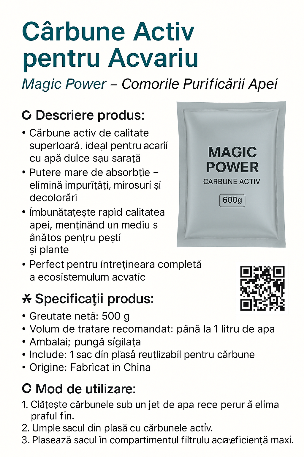 Carbune Activ Granulat pentru Acvariu – Filtrare Chimica Eficienta, Claritate si Purificare Naturala a Apei