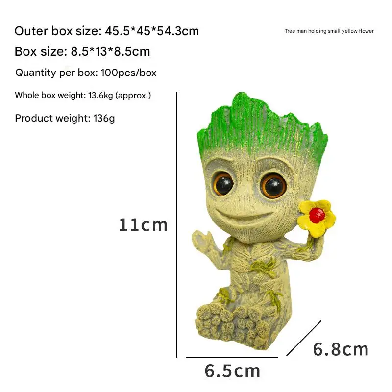 Ornament Acvariu Trunchi de Copac cu Floare Galbena – Decor Natural din Rasina pentru Pesti Ornamentali, Accesoriu Premium pentru Aquascaping-piatra aerator