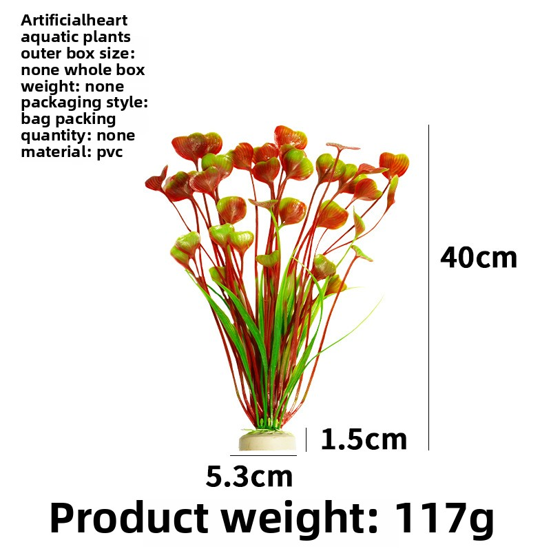 Planta Artificiala pentru Acvariu – Frunze Rosii si Verzi, Decor Natural, Non-Toxic