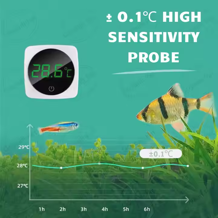Termometru Digital LCD-01 pentru Acvariu – Monitorizare Precisa cu Senzor Submersibil si Afisaj Clar