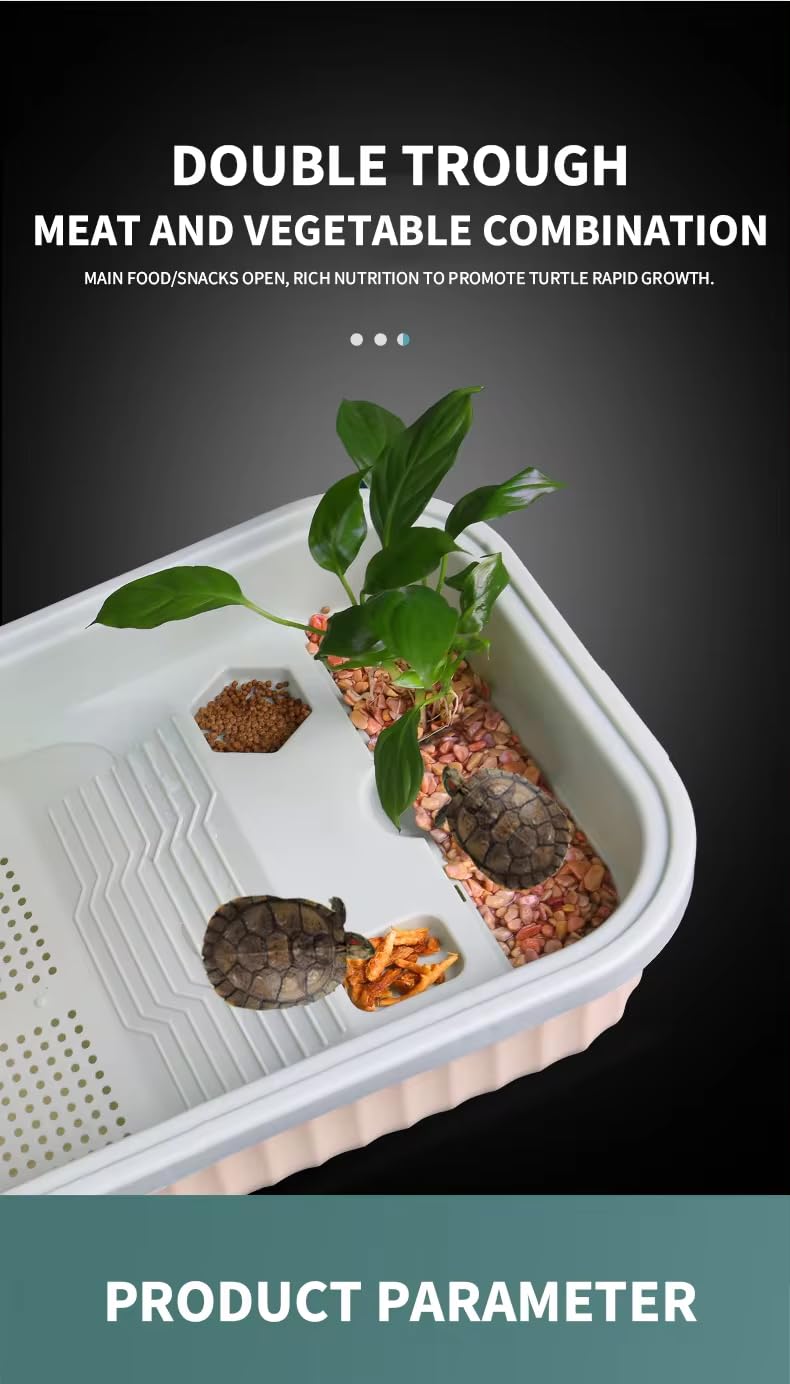 Acvariu ecologic SunSun FG-T58F pentru testoase – 50L, filtrare dubla, dus rotativ 90°, platforma de uscare extinsa, design anti-evadare