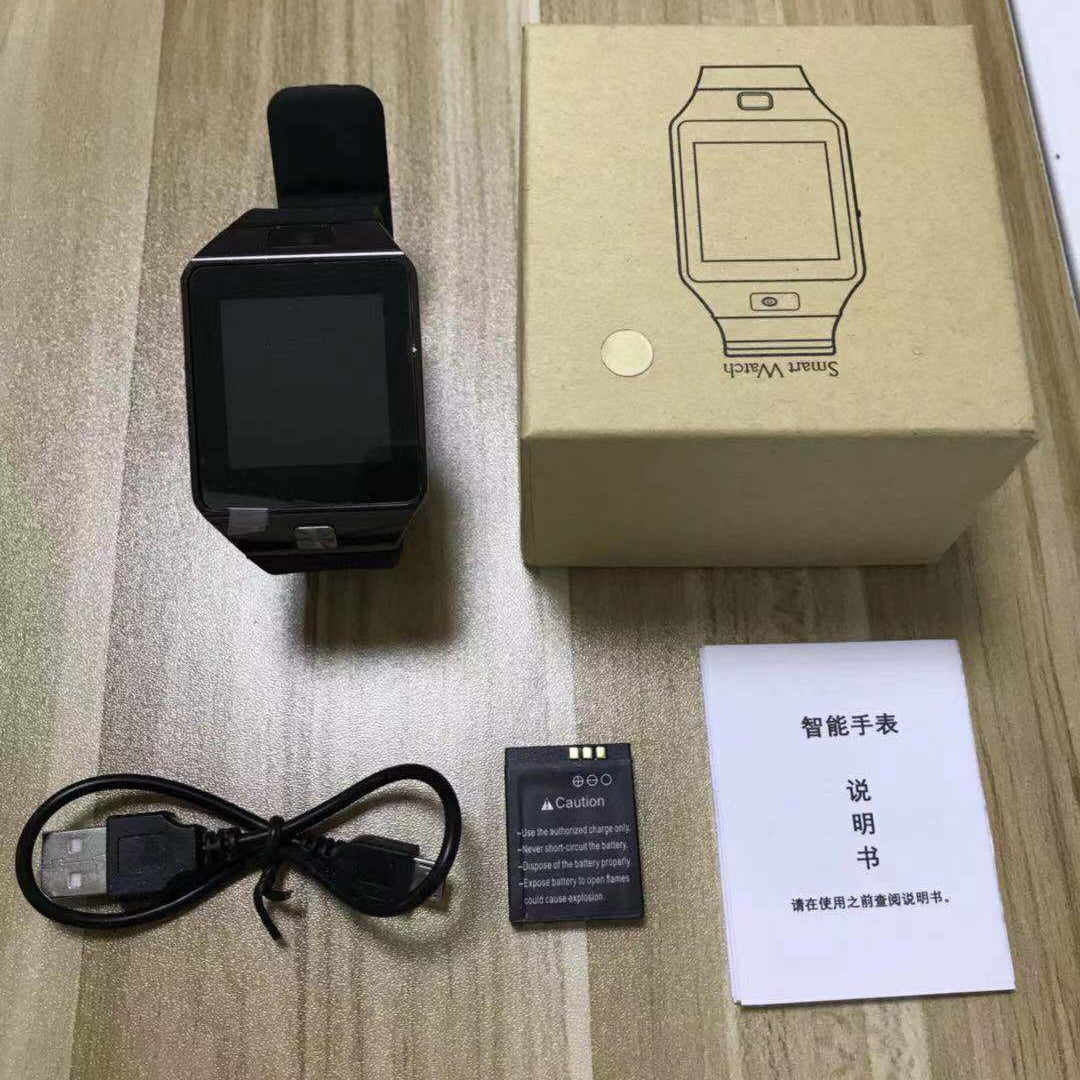 Smartwatch DZ09 2025 cu camera HD, SIM, Bluetooth, IP67, ecran 1.69", curea silicon sport, alb