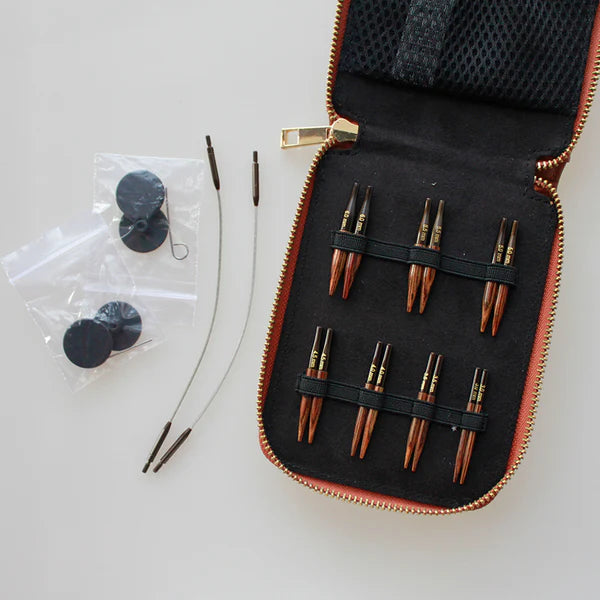 Set andrele tricotat interschimbabile KnitPro Ginger Mini – vârfuri 5 cm, lemn de mesteacăn, pentru circumferințe mici,resigilat
