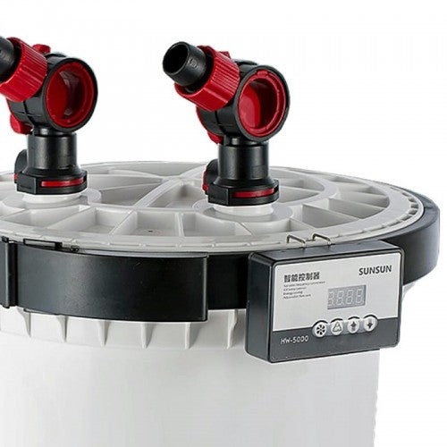 Filtru extern SunSun HW‑5000, debit 5000 L/h, control electronic, 4 trepte filtrare, pentru acvarii 800–1200 L