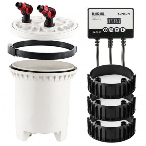 Filtru extern SunSun HW‑5000, debit 5000 L/h, control electronic, 4 trepte filtrare, pentru acvarii 800–1200 L