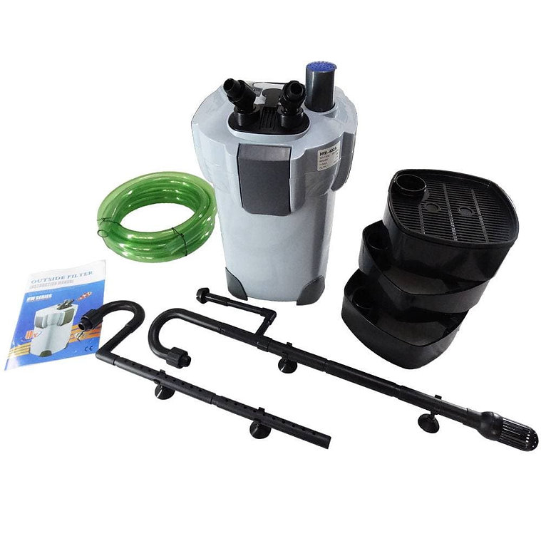 Filtru extern SunSun HW‑404A, debit 2000 L/h, canistra cu 4 trepte de filtrare, pentru acvarii pana la 600 L