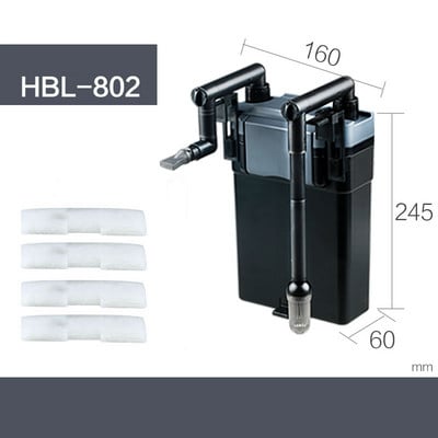 Filtru extern suspendat SunSun HBL‑802, 500 L/h, 6W, debit reglabil, pentru acvarii 30–80L