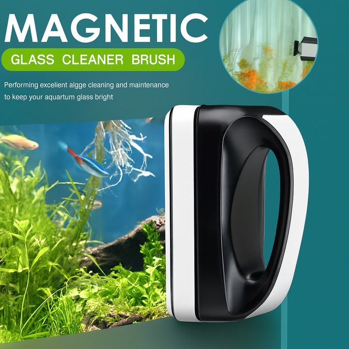 Perie Magnetica Acvariu YEE CLS‑008 – Magnet Puternic, Lama Integrata, Curatare Rapida, Potrivita pentru Sticla ≤9 mm