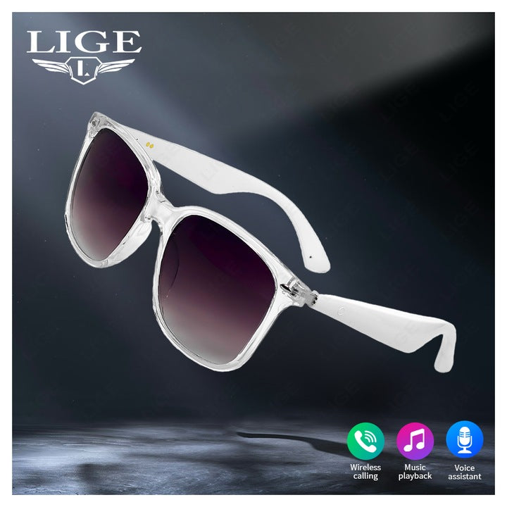 Ochelari Smart LIGE cu Bluetooth – Apelare Wireless, Muzica, AI, Asistent Vocal, Design Transparent Premium