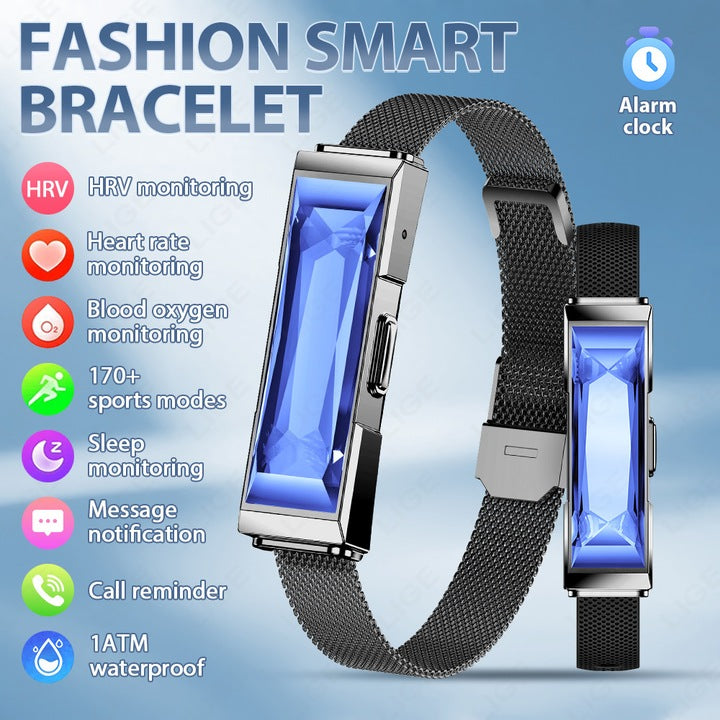 LIGE BWDS03 Blue Diamonds – Smart Bracelet de Lux pentru Femei, Fitness Tracker, Monitorizare Sanatate, Bratara Inteligenta cu SDK & Functii Premium+bratara cadou