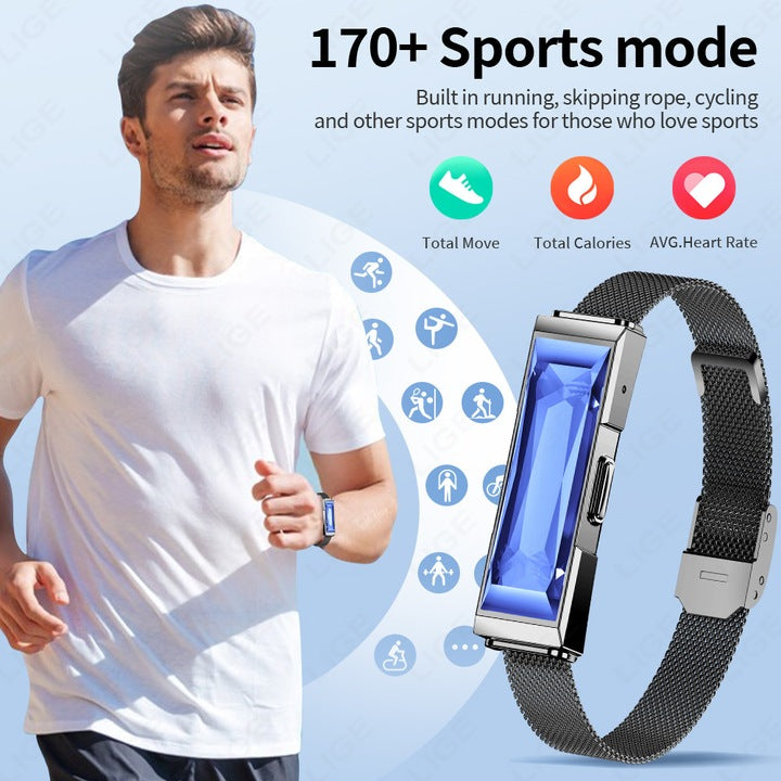 LIGE BWDS03 Blue Diamonds – Smart Bracelet de Lux pentru Femei, Fitness Tracker, Monitorizare Sanatate, Bratara Inteligenta cu SDK & Functii Premium+bratara cadou