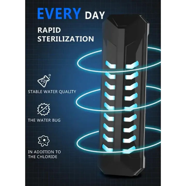 Lampa UV Acvariu YEE‑5572 – 15W, Tub Dublu, Sterilizare UV‑C, Eliminare Alge, Purificare Rapida a Apei, Pentru Acvarii cu Apa Dulce si Marina