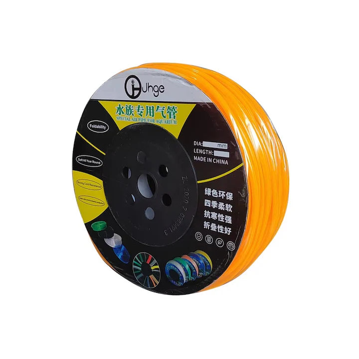 Furtun silicon aerare acvariu 4/6 mm, segment 5 m, portocaliu