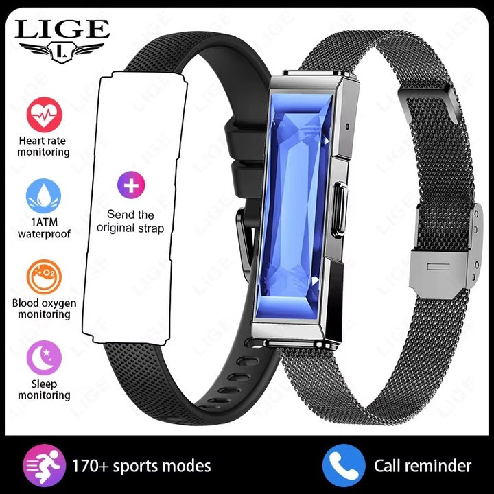 LIGE BWDS03 Blue Diamonds – Smart Bracelet de Lux pentru Femei, Fitness Tracker, Monitorizare Sanatate, Bratara Inteligenta cu SDK & Functii Premium+bratara cadou