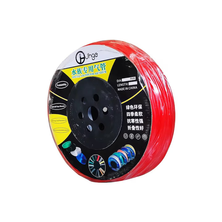 Furtun silicon aerare acvariu 4/6 mm, segment 5 m, rosu