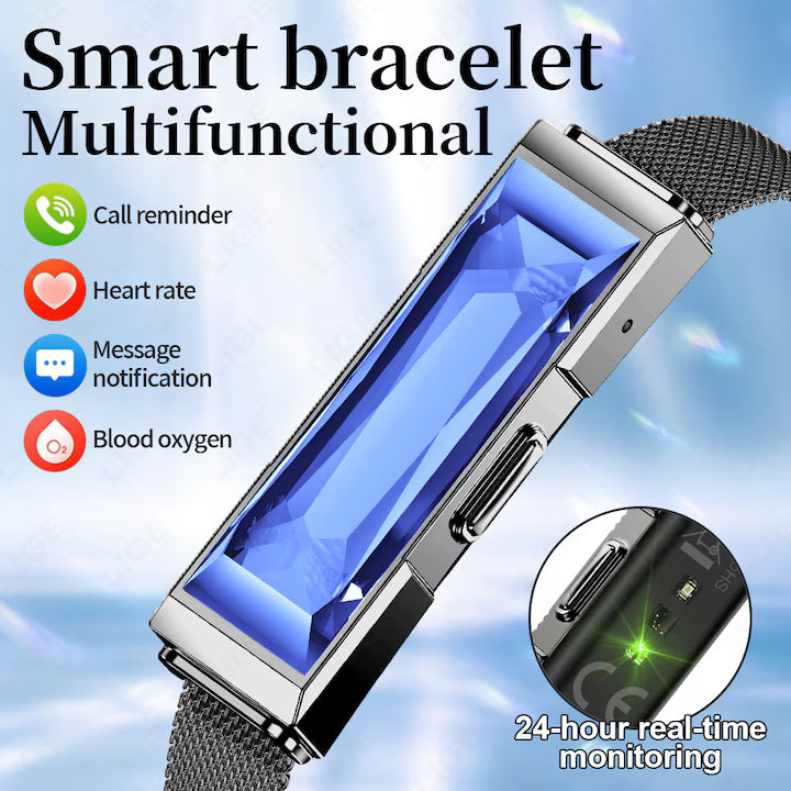LIGE BWDS03 Blue Diamonds – Smart Bracelet de Lux pentru Femei, Fitness Tracker, Monitorizare Sanatate, Bratara Inteligenta cu SDK & Functii Premium+bratara cadou