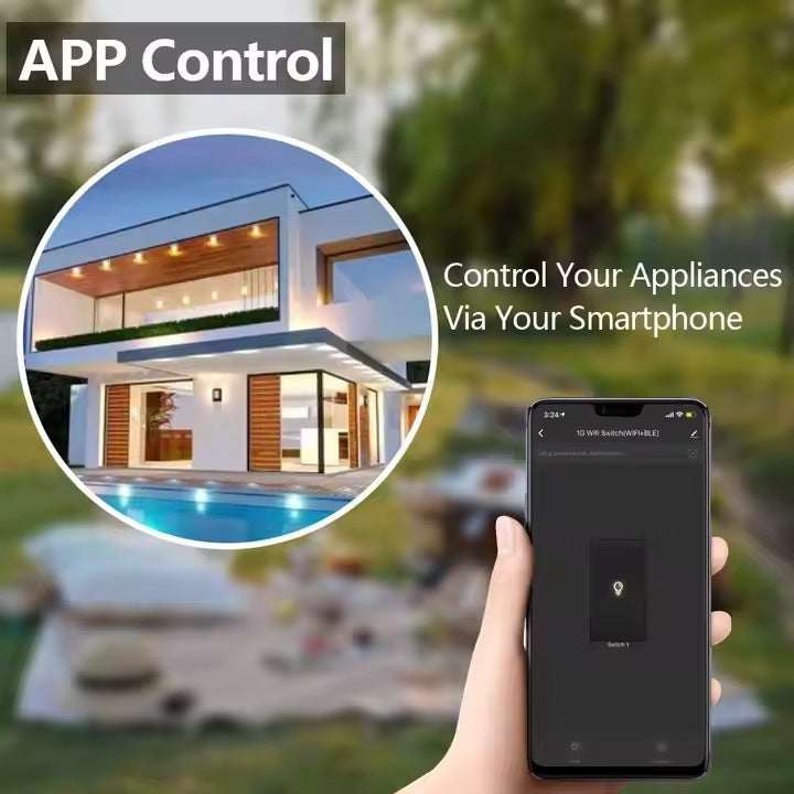 Intrerupator smart, Tuya Smart Life, Home Light Switch, control vocal APP, wi-fi 2, 4GHz+bluetooth, N+L, 2 butoane, compatibil Alexa si Google assistant, sticla securizata, auriu