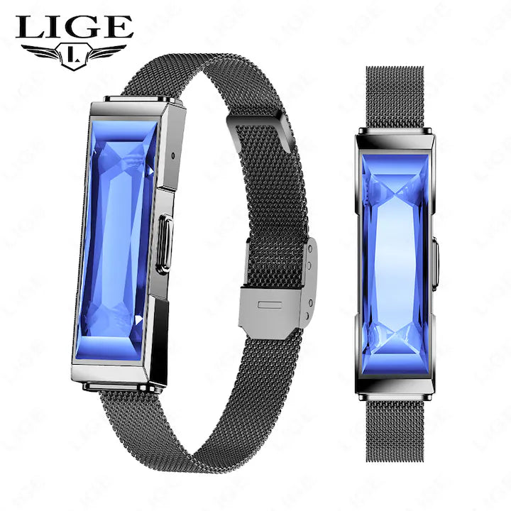 LIGE BWDS03 Blue Diamonds – Smart Bracelet de Lux pentru Femei, Fitness Tracker, Monitorizare Sanatate, Bratara Inteligenta cu SDK & Functii Premium+bratara cadou
